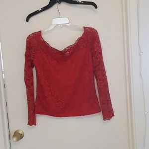 Red Lace Blouse